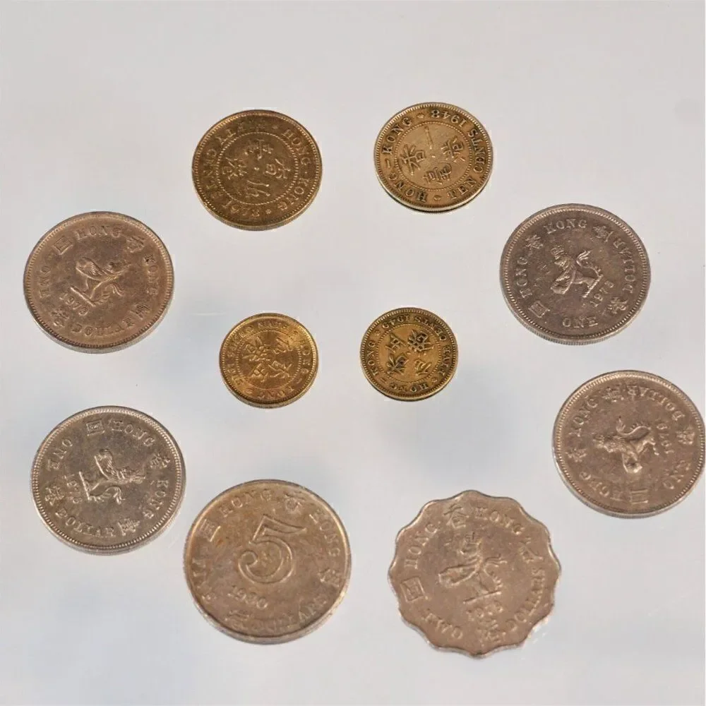 1948 - 1980 Hong Kong Coins Lot Of  10 Different Denominations Dollars And Cents